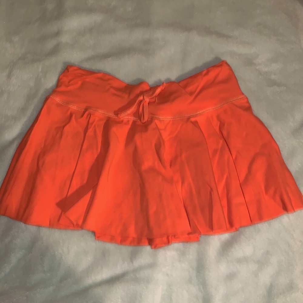 Orange large mini skirt with draw string tie
